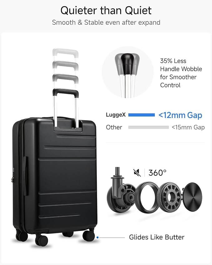 Checked Luggage Top Opening, FLT Expandable Polycarbonate Hard Shell Suitcase - Image 6