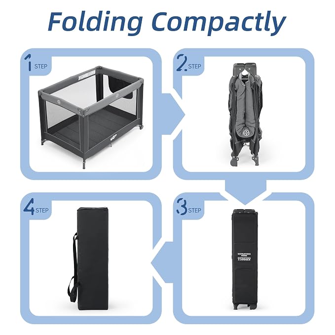 Pamo Babe Portable Playpen Foldable Playard Portable Crib - Image 3