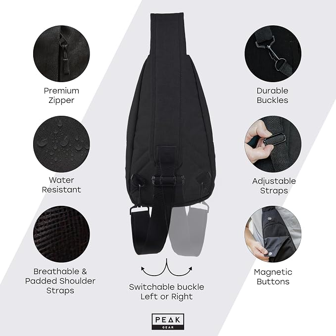Peak Gear Travel Sling Bag. Compact Crossbody Bag | Lighter and Smaller than a - Image 4