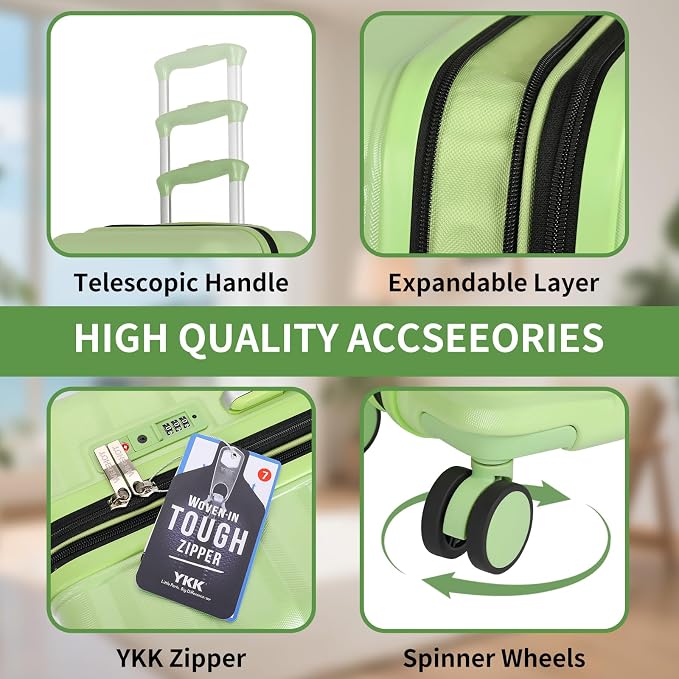 5-Piece Luggage Set, Lightweight ABS+PC Hard Shell Suitcase - Image 6