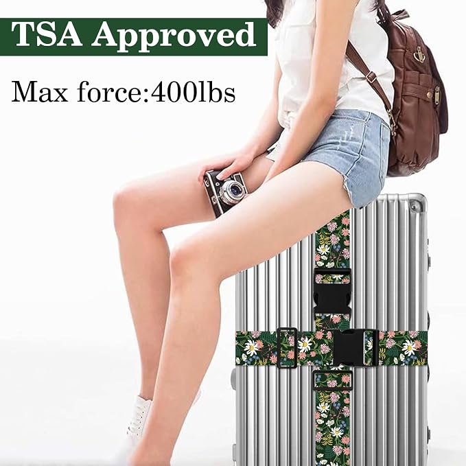 Wildflowers Luggage Straps for Suitcases TSA Approved, Luggage Identifiers for - Image 5