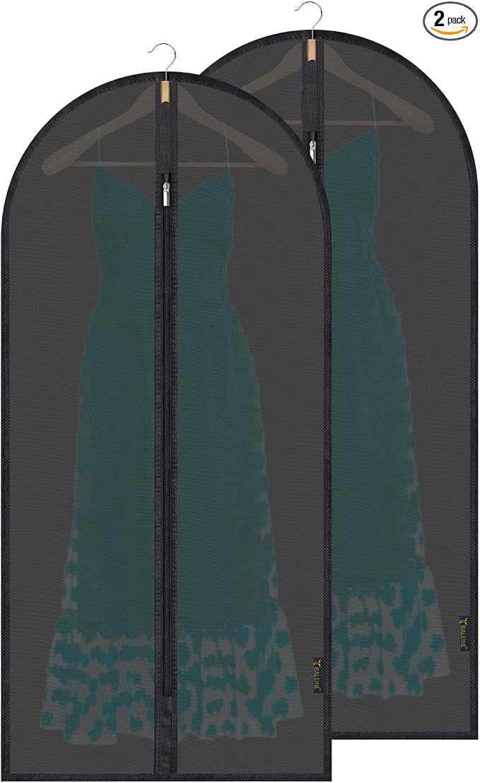 BALEINE 48'' Translucent Garment Bags, 2 Packs PEVA Dress Bag by BALEINE