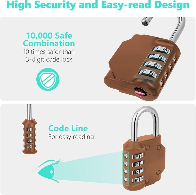 CL11MC Combination Lock, 4 Digit Outdoor Combination Padlock Set Your own - Image 4