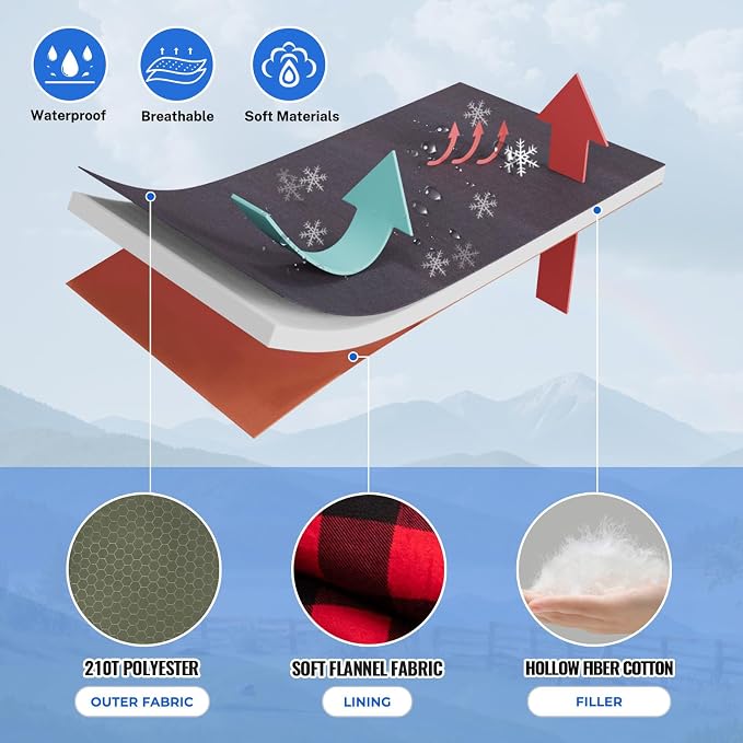 0 Degree Sleeping Bag Cotton Flannel Winter Cold Weather - Image 3