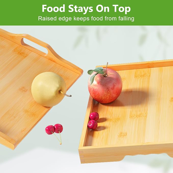 Bed Tray Table with Folding Legs, Bamboo Breakfast in Bed - Image 5