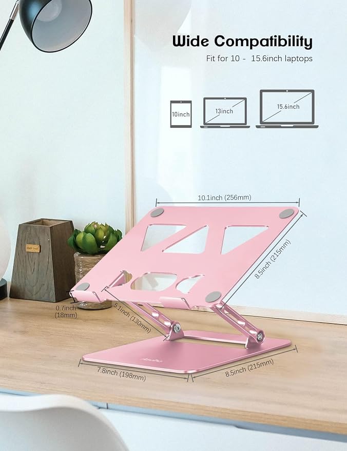 Laptop Stand Holder, Adjustable Desk Laptop Riser, Foldable Notebook Computer - Image 5