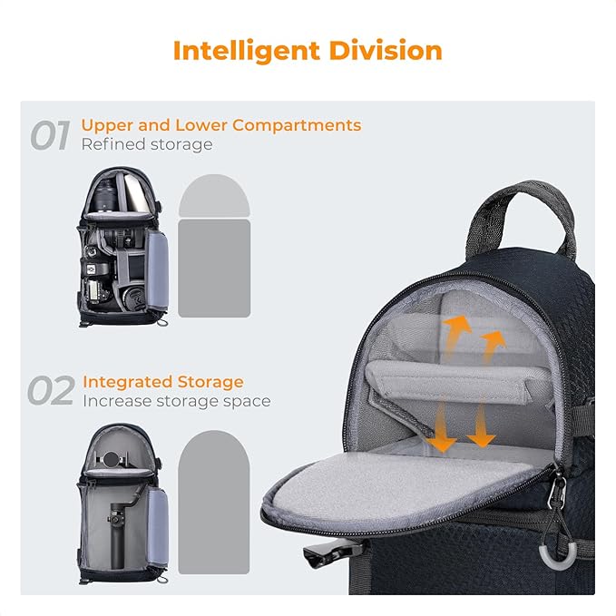 K&F Concept Camera Sling Bag Crossbody Bag Camera Shoulder Backpack - Image 3