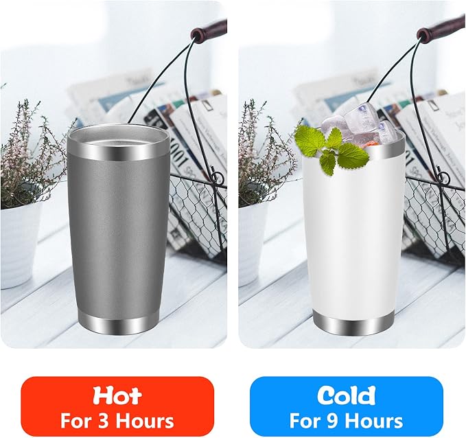 VEGOND 20oz Tumbler with Lid and Straw Stainless Steel Tumbler Cup Vacuum - Image 5