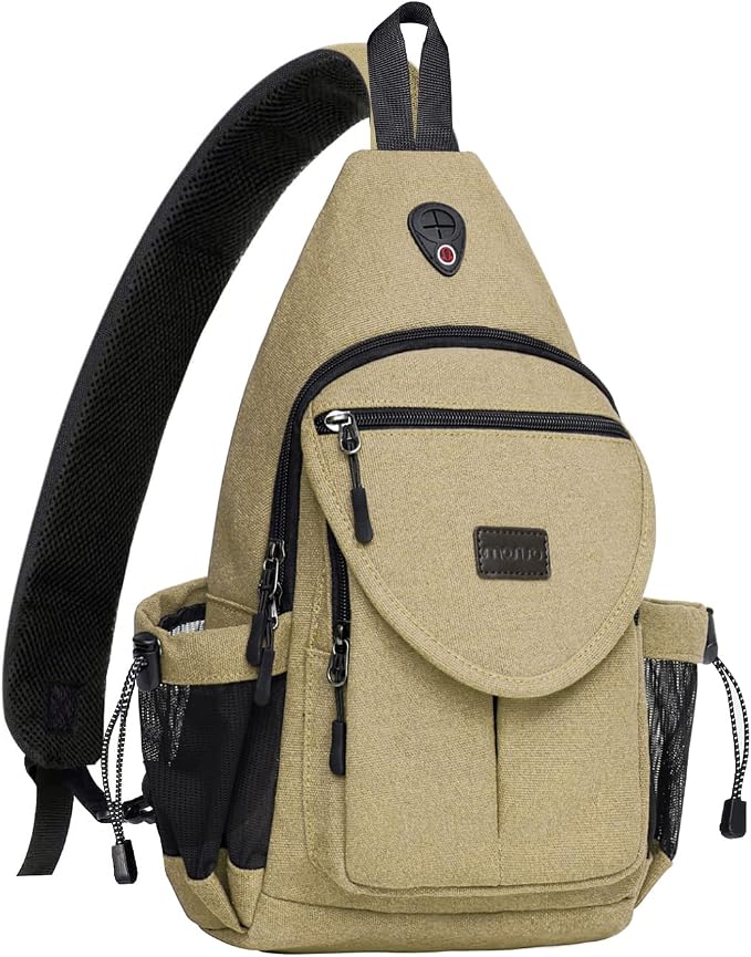 MOSISO Sling Backpack, Canvas Crossbody Hiking Daypack Bag by MOSISO