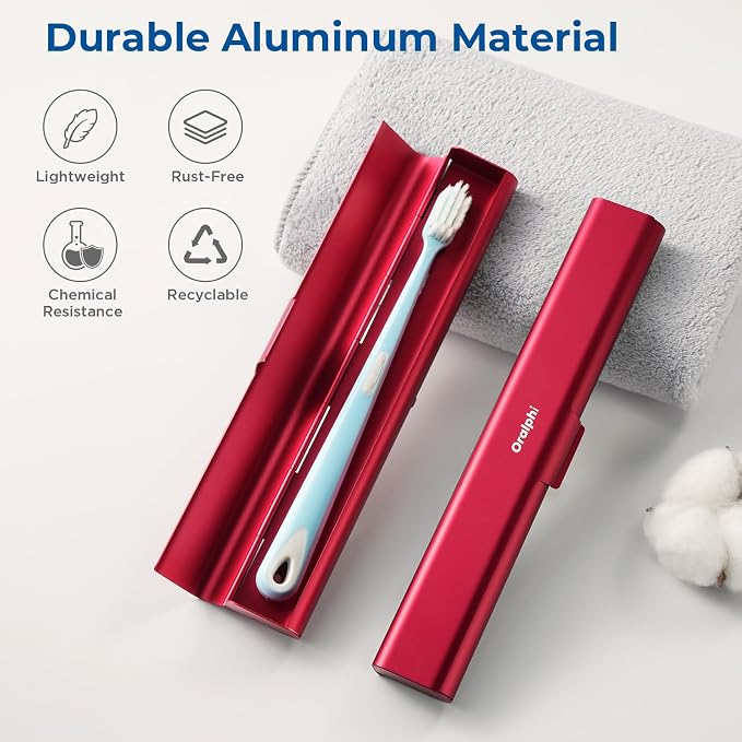 Aluminum Toothbrush Travel Case, Portable Travel Toothbrush Holder, Durable - Image 2