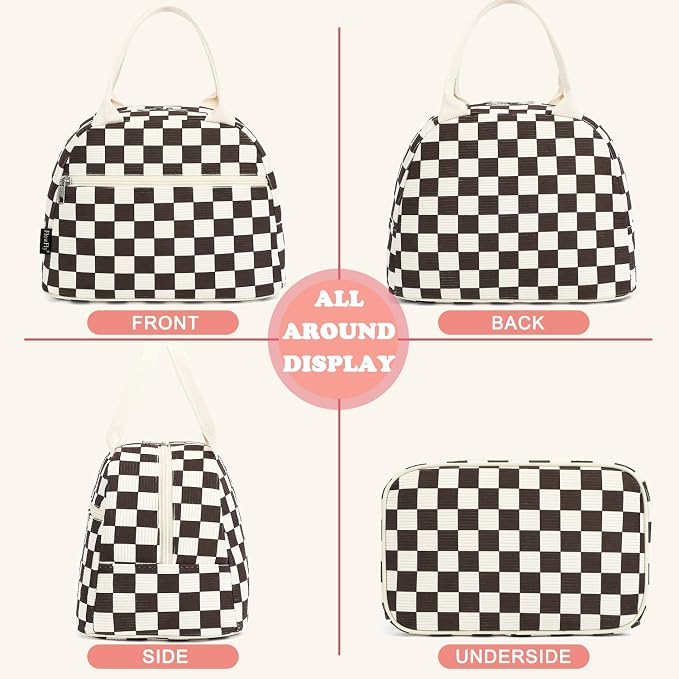 FlowFly Lunch Bag for Women Insulated Lunch Box Corduroy Lunch Tote Cooler for - Image 5