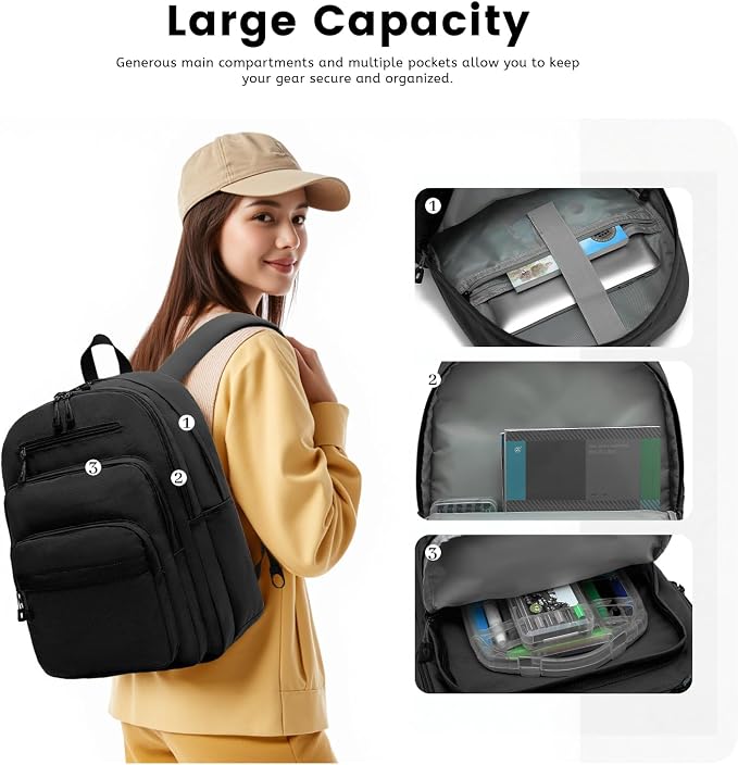 Lanola Basic Multi-Pocket Multipurpose Backpack Classical Water Resistant - Image 3