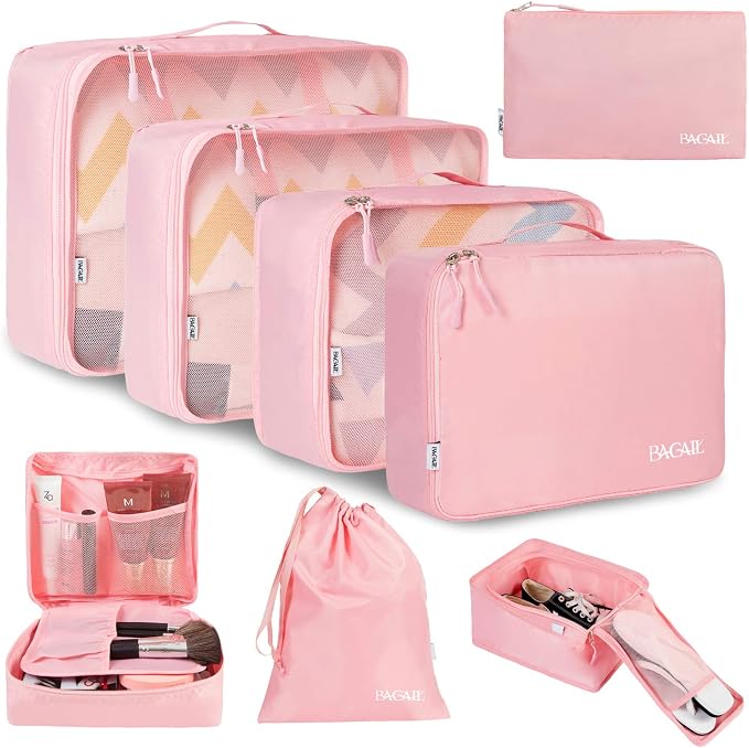 BAGAIL 8 Set Packing Cubes Luggage Packing Organizers by BAGAIL