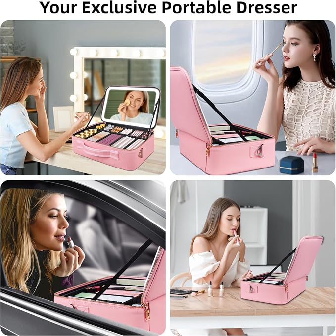 15"×11" Large Pink Makeup Bag - Image 8