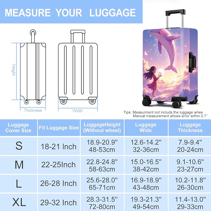 Luggage Cover Washable Suitcase Protector Anti-Scratch, Stretchable Fit - Image 2