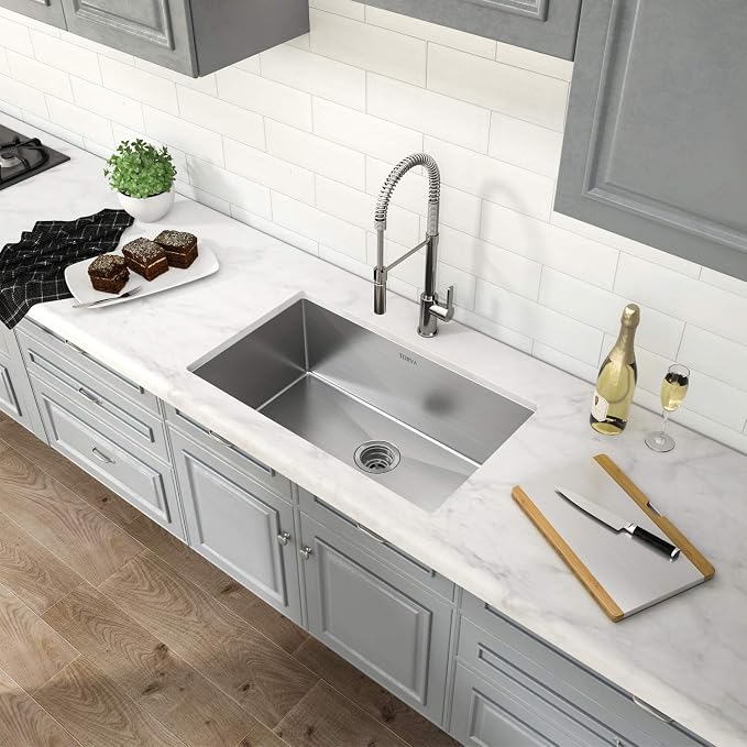 TORVA 32-Inch Undermount Kitchen Sink, Premium 304 Stainless Steel Bar Sink - Image 3