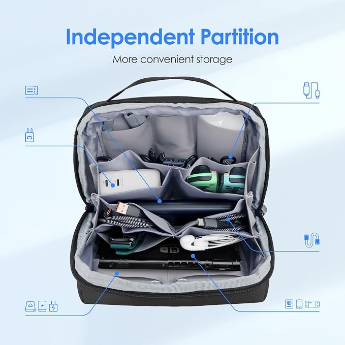 LENTION Electronics Organizer Bag Cable Tech Pouch - Image 4