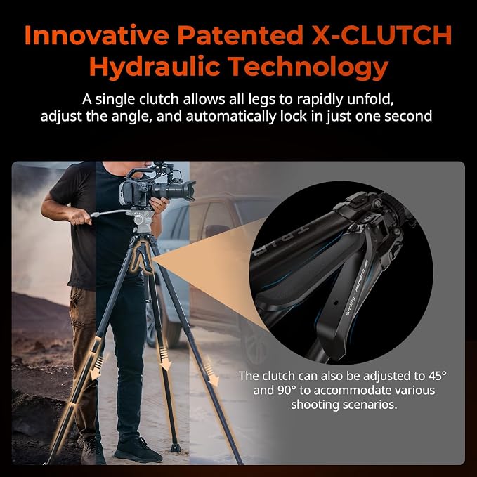 SmallRig x Potato Jet Tribex Hydraulic Carbon Fiber Tripod Fast Extend Camera - Image 2