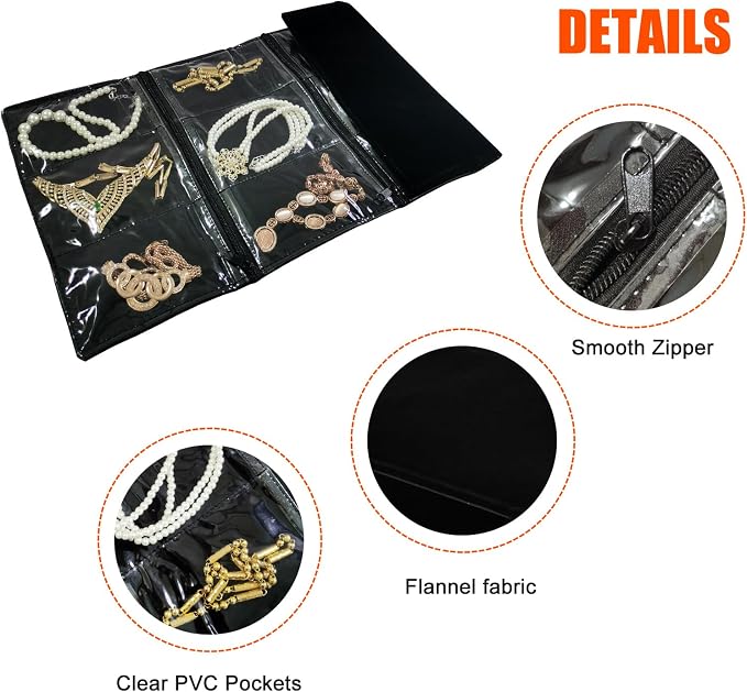 Travel Jewelry Roll Bag Portable Organizer Pouch - Image 3