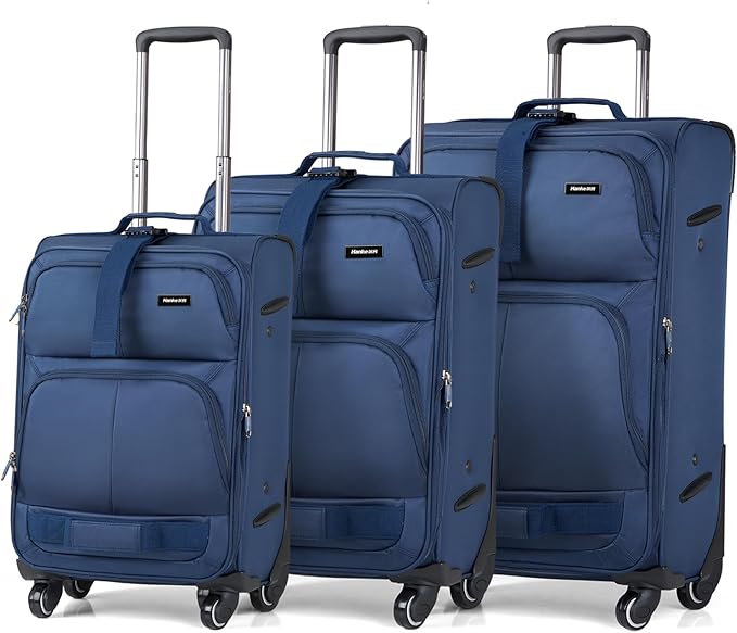 Hanke 3 Piece luggage Sets Softside Expandable luggage by Hanke