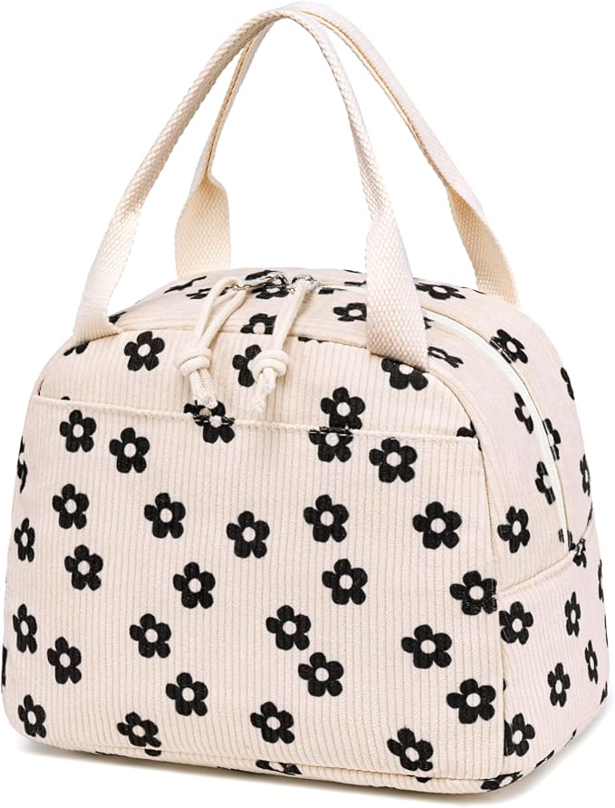 Bluboon Lunch Bag for Women Men Cute Corduroy Lunch Tote Bags Reusable by BLUBOON