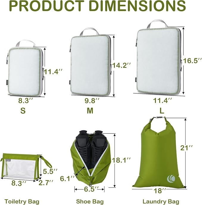 Cipway Compression Packing Cubes Mesh, Lightweight Luggage Organizer Bags - Image 5