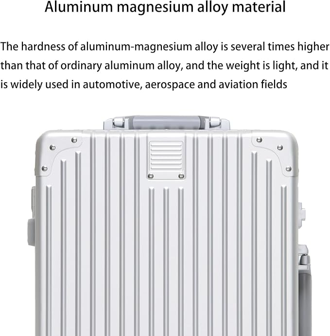 Metal All Aluminum Carry-on Luggage TSA Customs Lock Zipperless Silent Rotary - Image 2