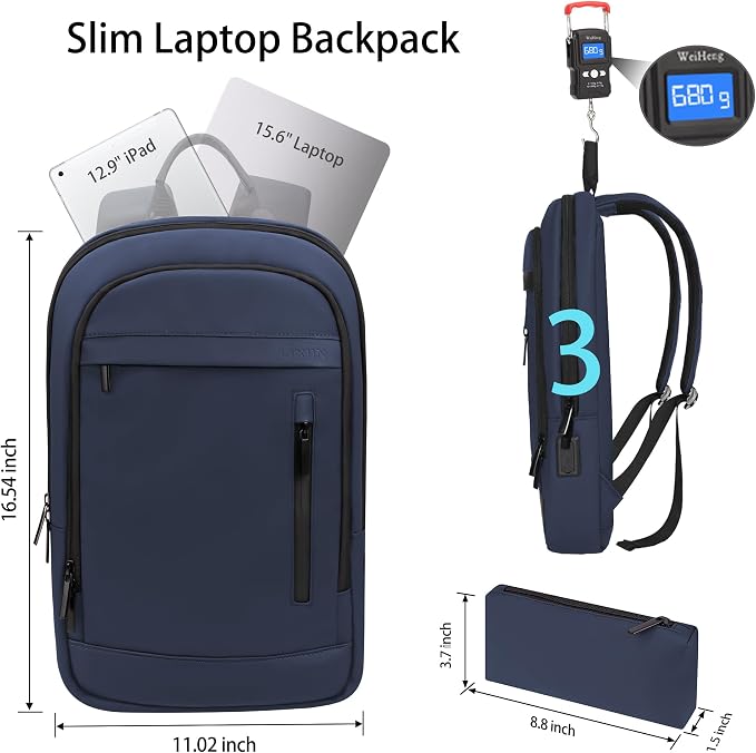 Business Backpack for Men Lightweight Commute Laptop Backpack Anti-Theft Water - Image 2