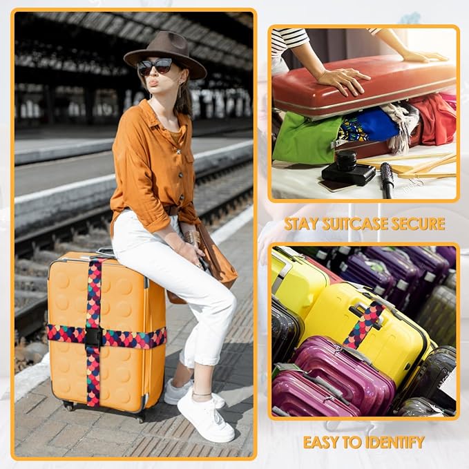 Adjustable Travel Luggage Strap Suitcase Belt Travel Bag Accessories 1.96 in W - Image 6