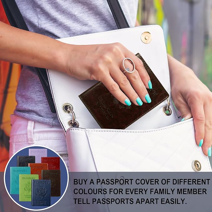 TIGARI Passport Holder for Travel Women Men, PU Leather Passport Wallet Cover - Image 6