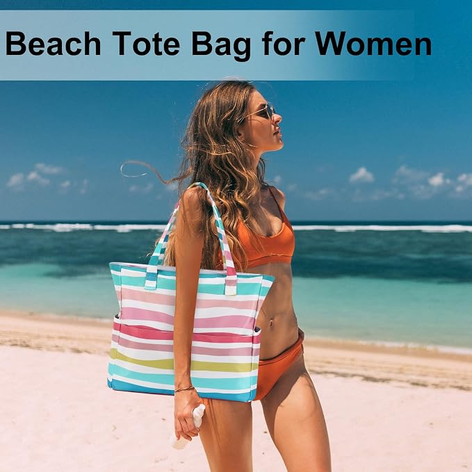 LEDAOU Beach Bag Waterproof Sandproof Women Tote Bag Pool Bag - Image 6