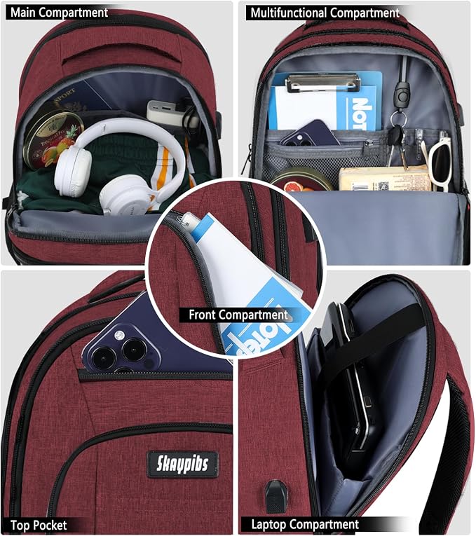 Backpack for Women Men, Travel School Backpacks for Teen Boys, Bookbag - Image 4
