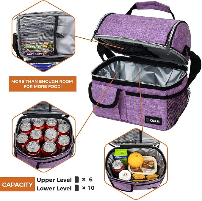 opux Lunch Bag Women Insulated, Adult Lunch Box Cooler, Lunch Box - Image 8