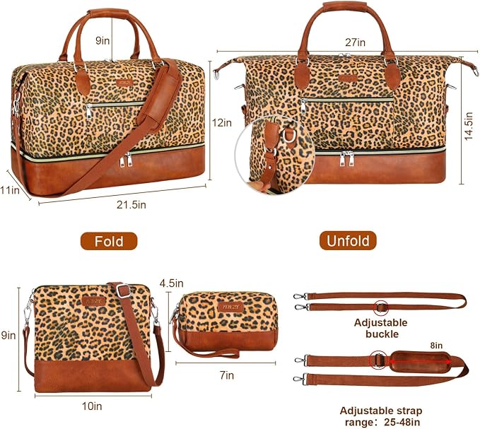 Weekender Bag for Women, Travel Duffel Bag Carry On Overnight Bag - Image 7