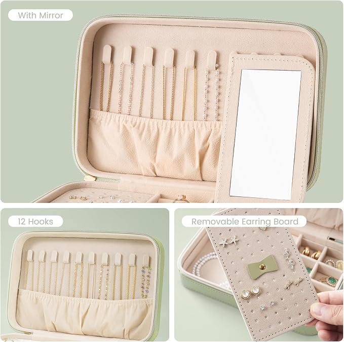 Lolalet Travel Jewelry Case for Women, Travel Jewelry Organizer Box - Image 5