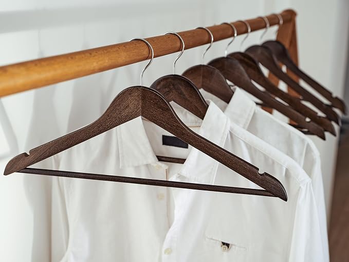 StorageWorks Wooden Hangers 30 Pack, Wood Coat Hanger - Image 8