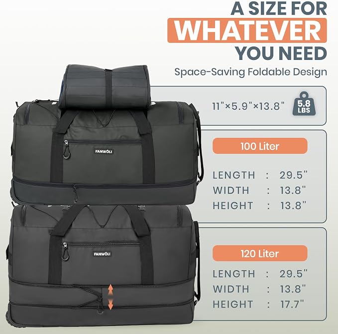 Fanwoli 30'' Rolling Duffel Bag - Image 4