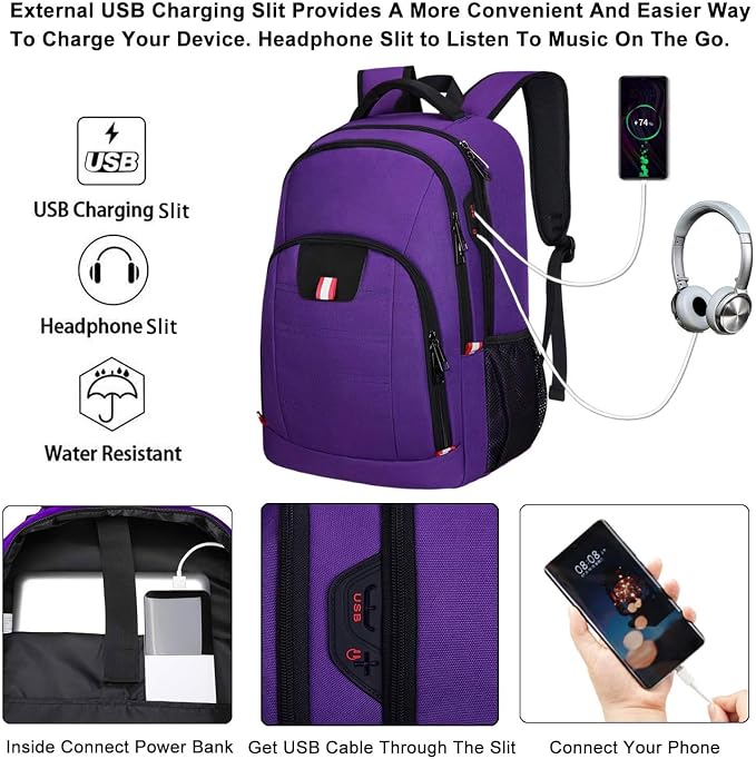 Travel Laptop Backpack, Anti Theft Backpack - Image 2