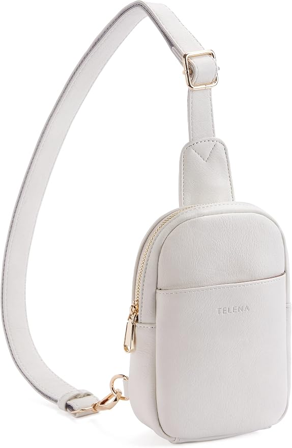 Telena Small Sling Bag for Women Leather Crossbody Fanny Packs Chest Bag for by Telena