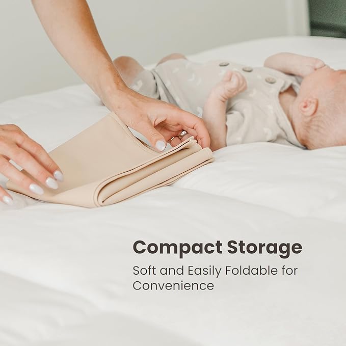 Konssy Faux Leather Baby Changing Mat 2 Pack, Waterproof, Wipeable & Portable - Image 4