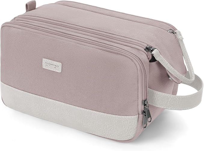 WANDF Toiletry Bag for Men Travel Toiletry Organizer Canvas and Leather Dopp by WANDF