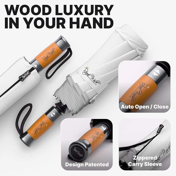 Royal Walk Windproof Folding Travel Umbrella Compact and Strong Luxurious Real - Image 3