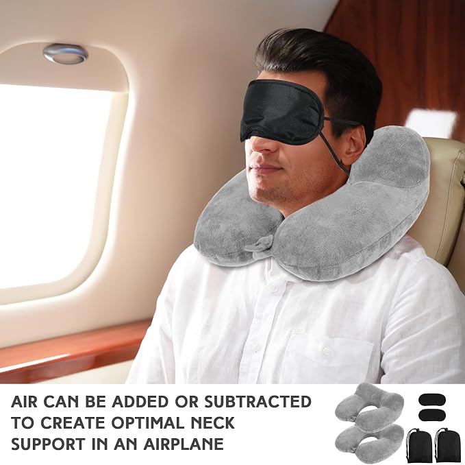 Sintuff 2 Pack Inflatable Travel Pillow - Image 6