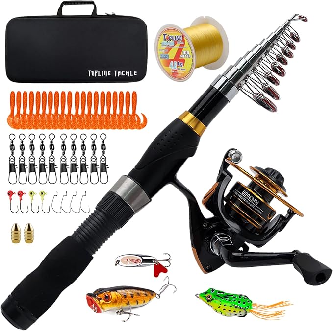 Collapsible Fishing Rod and Reel Combo, BalanZze Telescopic Fishing Rod by ToplineTackle
