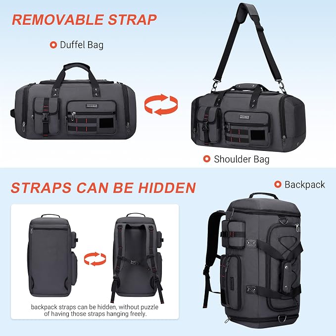 WITZMAN Travel Duffel Bags for Men Large Carry On Weekender Overnight Bag 3 in - Image 6