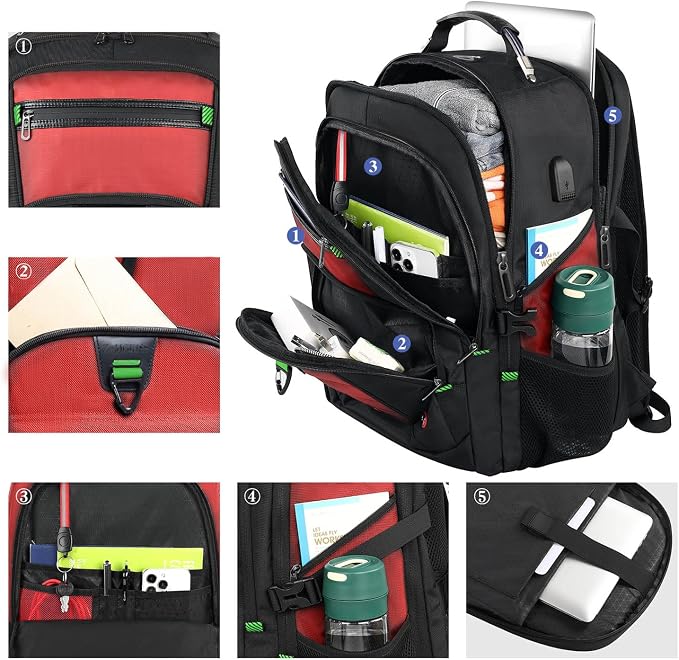 Z-MGKISS 52L Extra Large Laptop Backpack, Travel Computer Bag - Image 4