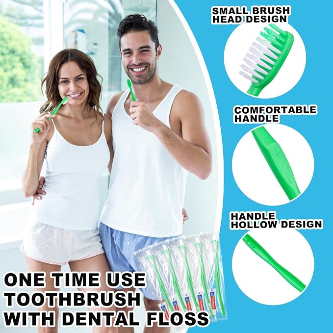 Disposable Toothbrushes with Toothpaste and Floss - Image 2