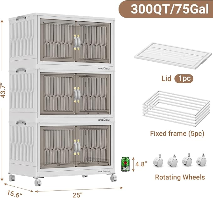 BROVIEW 300Qt Stackable Storage Bins - Image 2