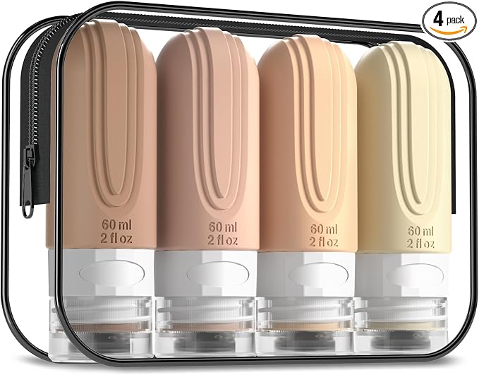 Travel Bottles for Toiletries, Tsa Approved 2oz Travel size Bottles, BPA Free by Mrsdry