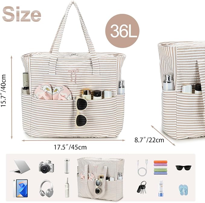Beach Pool Bags Tote for Women Ladies Large Gym Tote Carry On Bag - Image 4